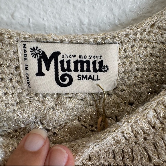 Show Me Your Mumu Crocheted Top With Gold Threading Small NWT - Picture 2 of 7
